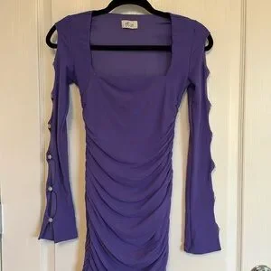 Oh Polly Dresses Oh Polly Lustrous Life Long Sleeve Mini Dress